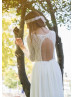 Long Sleeves Ivory Lace Chiffon Bohemian Wedding Dress Long Sleeves Ivory Lace Chiffon Bohemian Wedding Dress